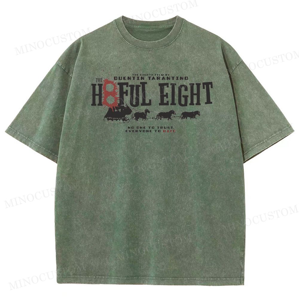 The Hateful Eight Retro Western Crime Graphic Washed Vintage T-Shirt