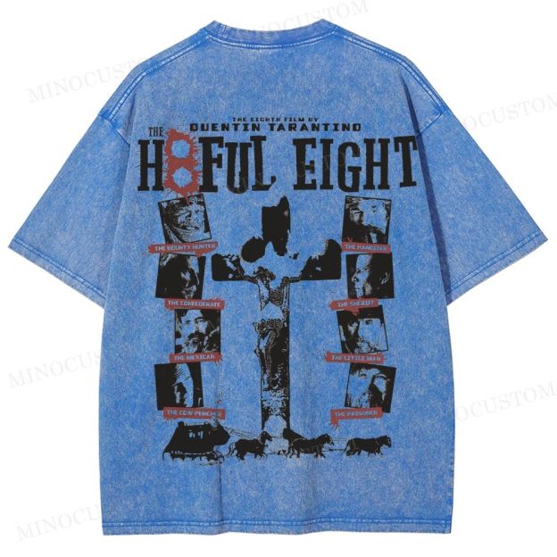 The Hateful Eight Retro Western Crime Graphic Washed Vintage T-Shirt