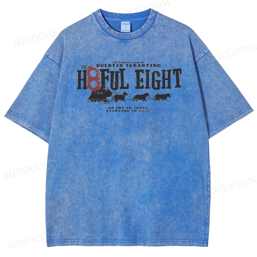 The Hateful Eight Retro Western Crime Graphic Washed Vintage T-Shirt