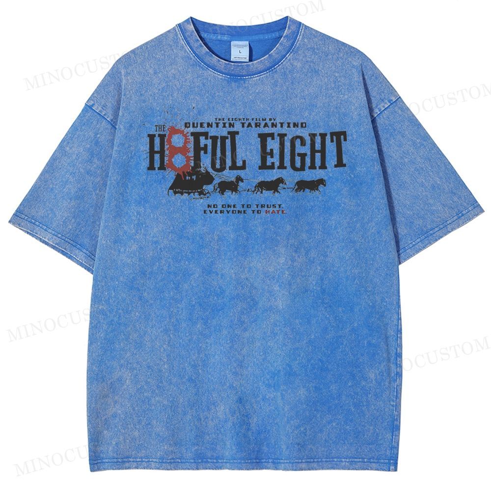 The Hateful Eight Retro Western Crime Graphic Washed Vintage T-Shirt