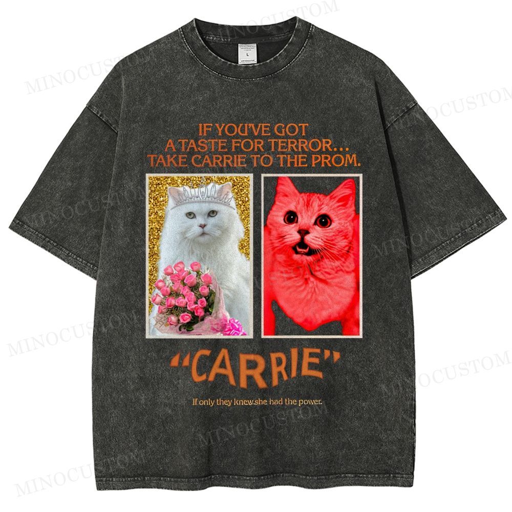 Carrie Retro Horror Drama Graphic Washed Vintage T-Shirt
