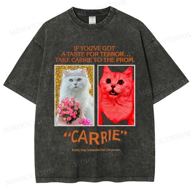 Carrie Retro Horror Drama Graphic Washed Vintage T-Shirt
