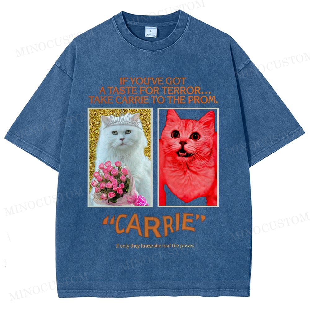 Carrie Retro Horror Drama Graphic Washed Vintage T-Shirt