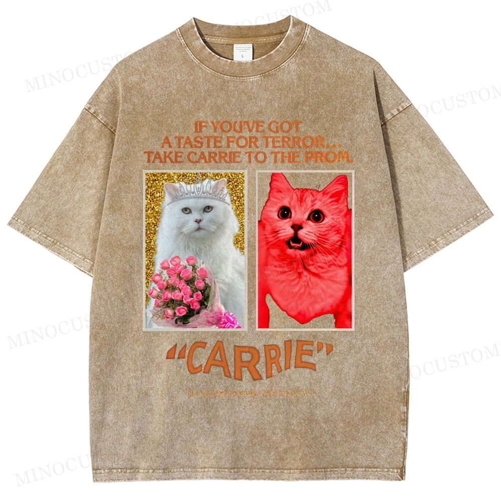 Carrie Retro Horror Drama Graphic Washed Vintage T-Shirt