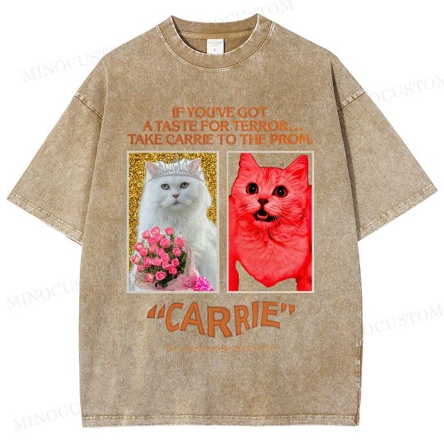 Carrie Retro Horror Drama Graphic Washed Vintage T-Shirt