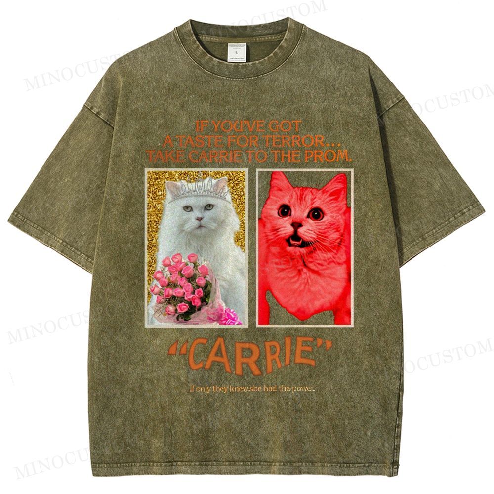 Carrie Retro Horror Drama Graphic Washed Vintage T-Shirt