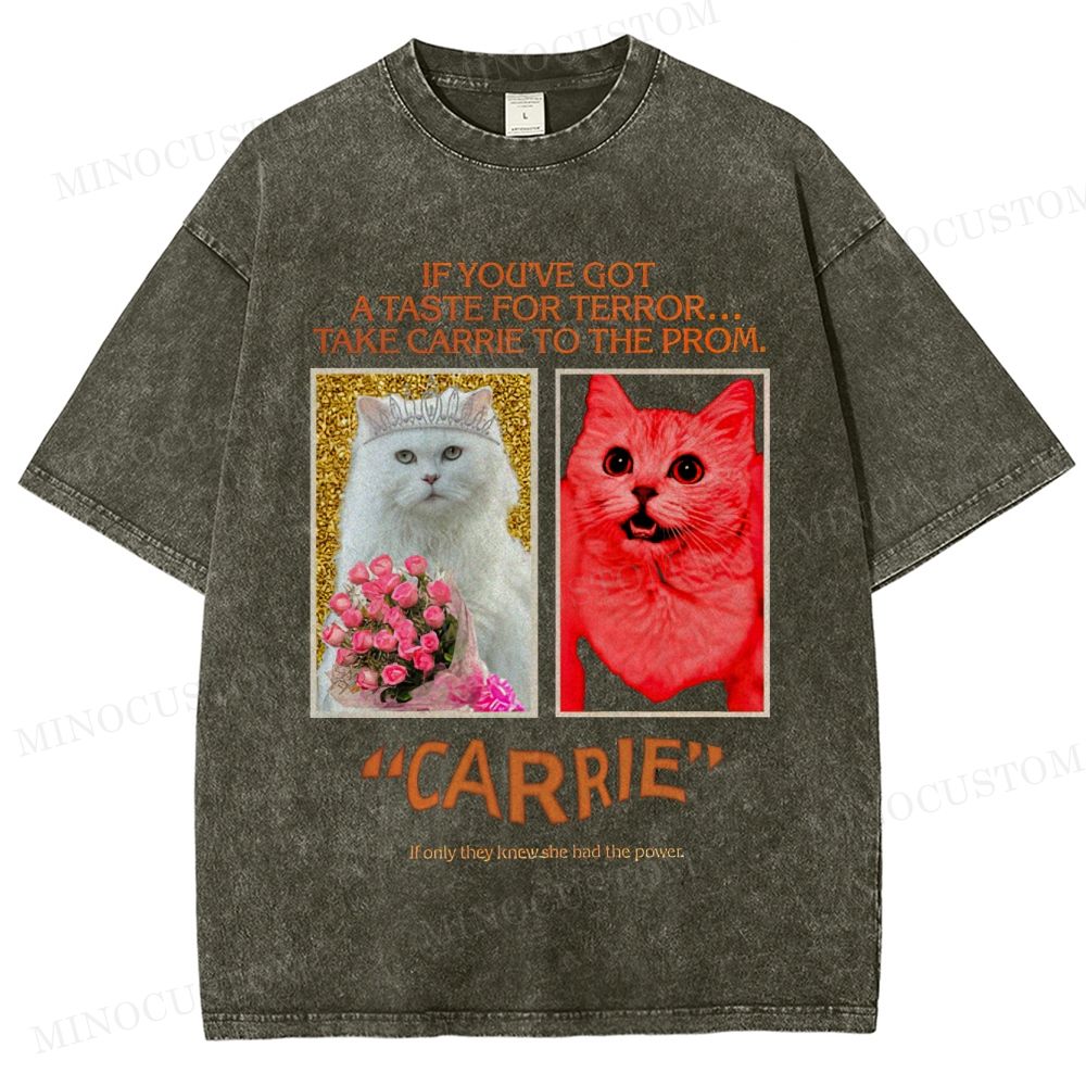 Carrie Retro Horror Drama Graphic Washed Vintage T-Shirt