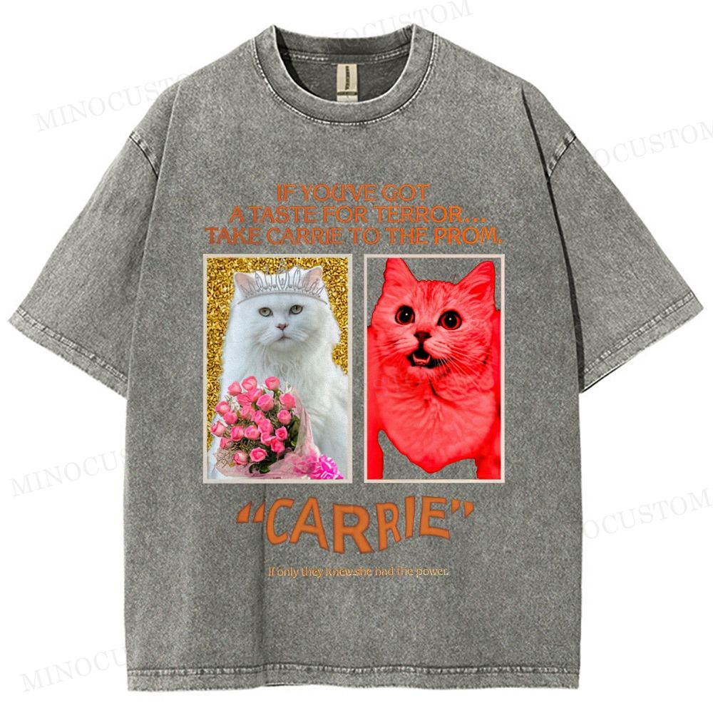 Carrie Retro Horror Drama Graphic Washed Vintage T-Shirt