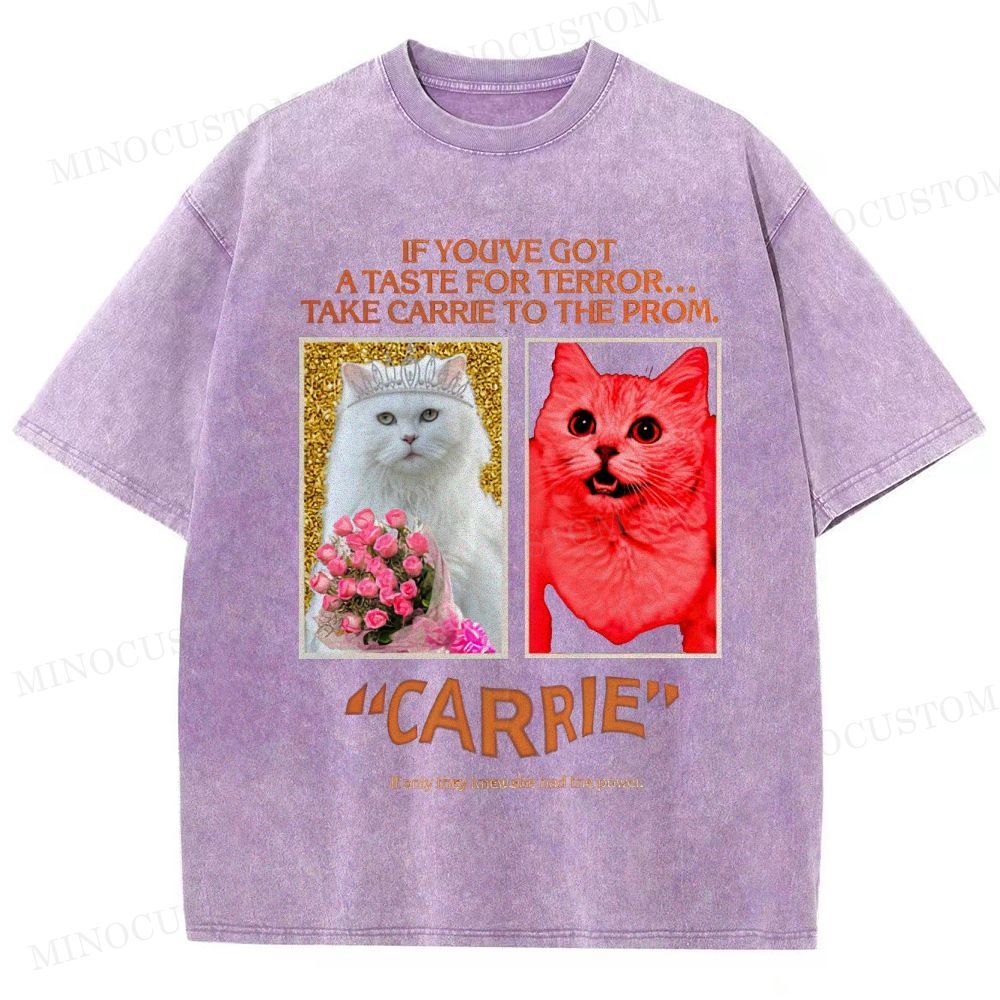 Carrie Retro Horror Drama Graphic Washed Vintage T-Shirt
