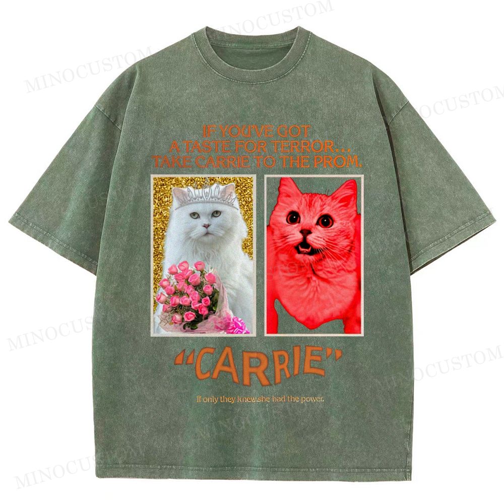 Carrie Retro Horror Drama Graphic Washed Vintage T-Shirt