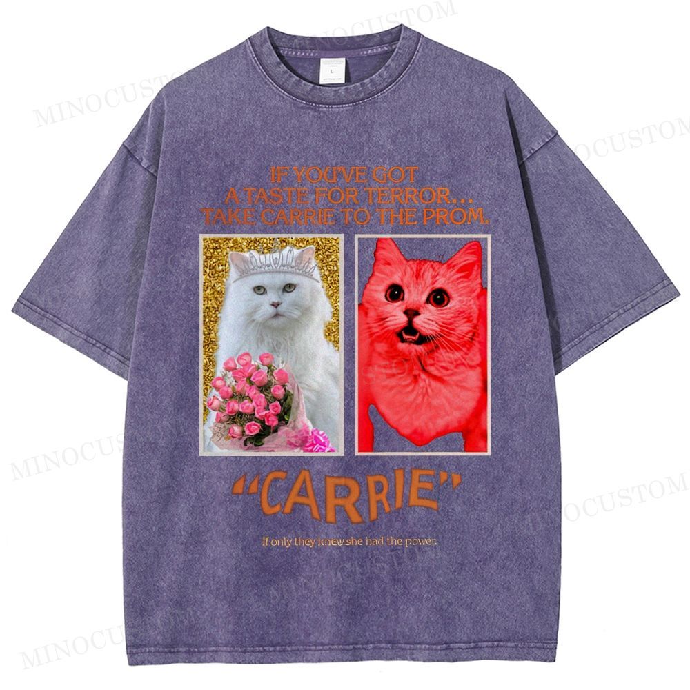 Carrie Retro Horror Drama Graphic Washed Vintage T-Shirt
