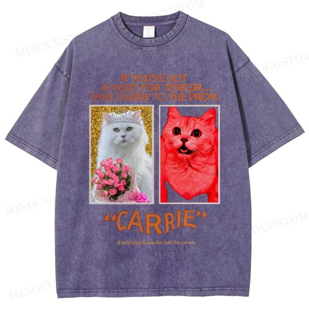 Carrie Retro Horror Drama Graphic Washed Vintage T-Shirt