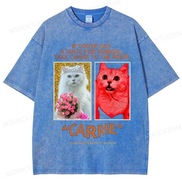 Carrie Retro Horror Drama Graphic Washed Vintage T-Shirt
