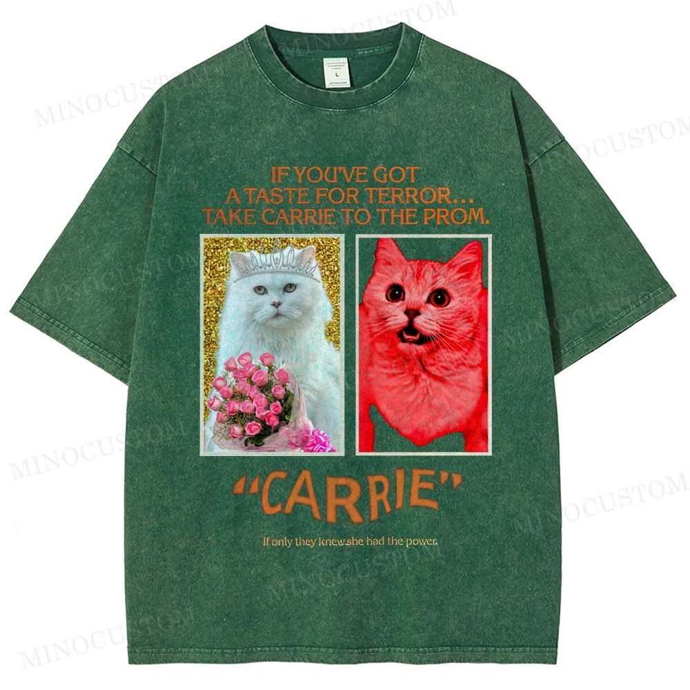 Carrie Retro Horror Drama Graphic Washed Vintage T-Shirt