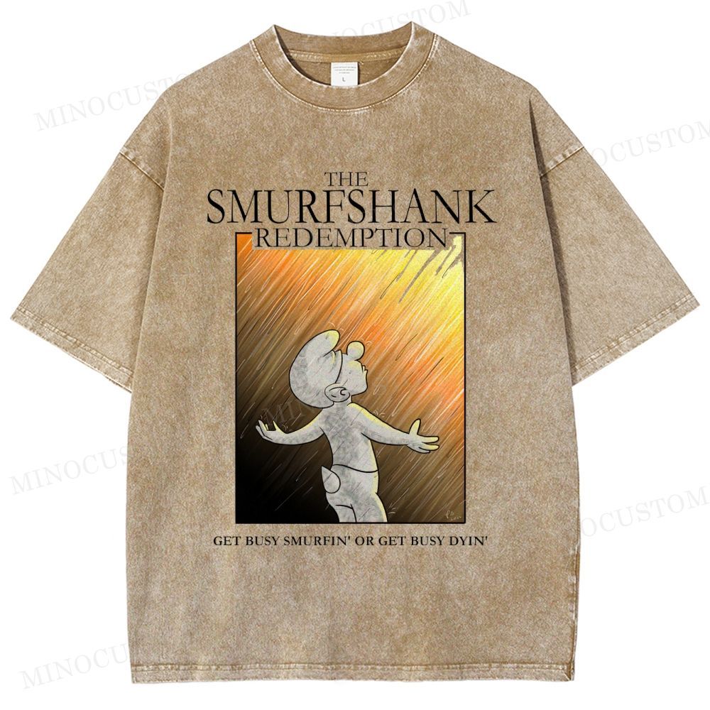 The Shawshank Redemption Parody Smurf Graphic Washed Vintage T-Shirt