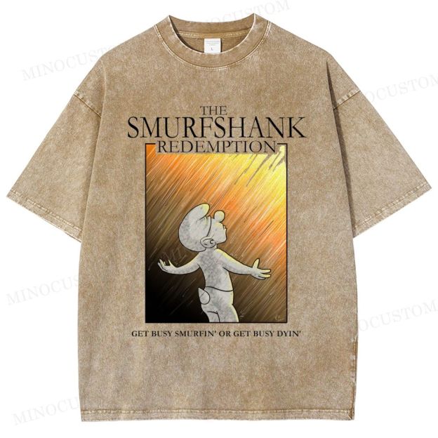 The Shawshank Redemption Parody Smurf Graphic Washed Vintage T-Shirt
