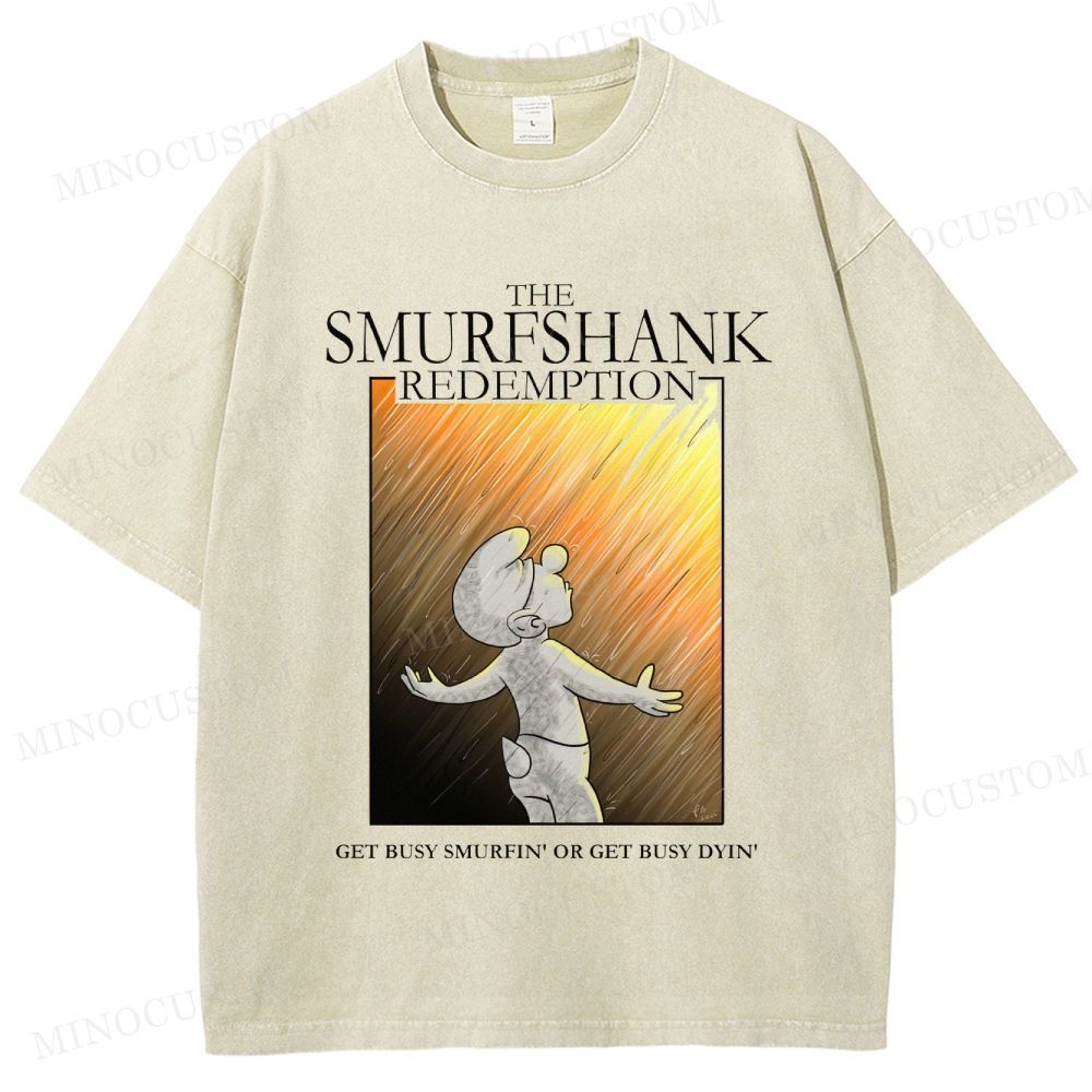 The Shawshank Redemption Parody Smurf Graphic Washed Vintage T-Shirt