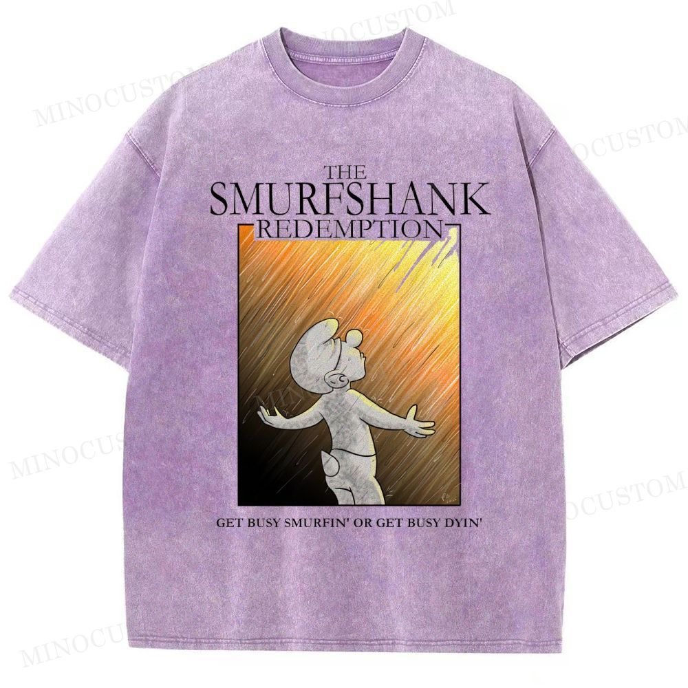 The Shawshank Redemption Parody Smurf Graphic Washed Vintage T-Shirt