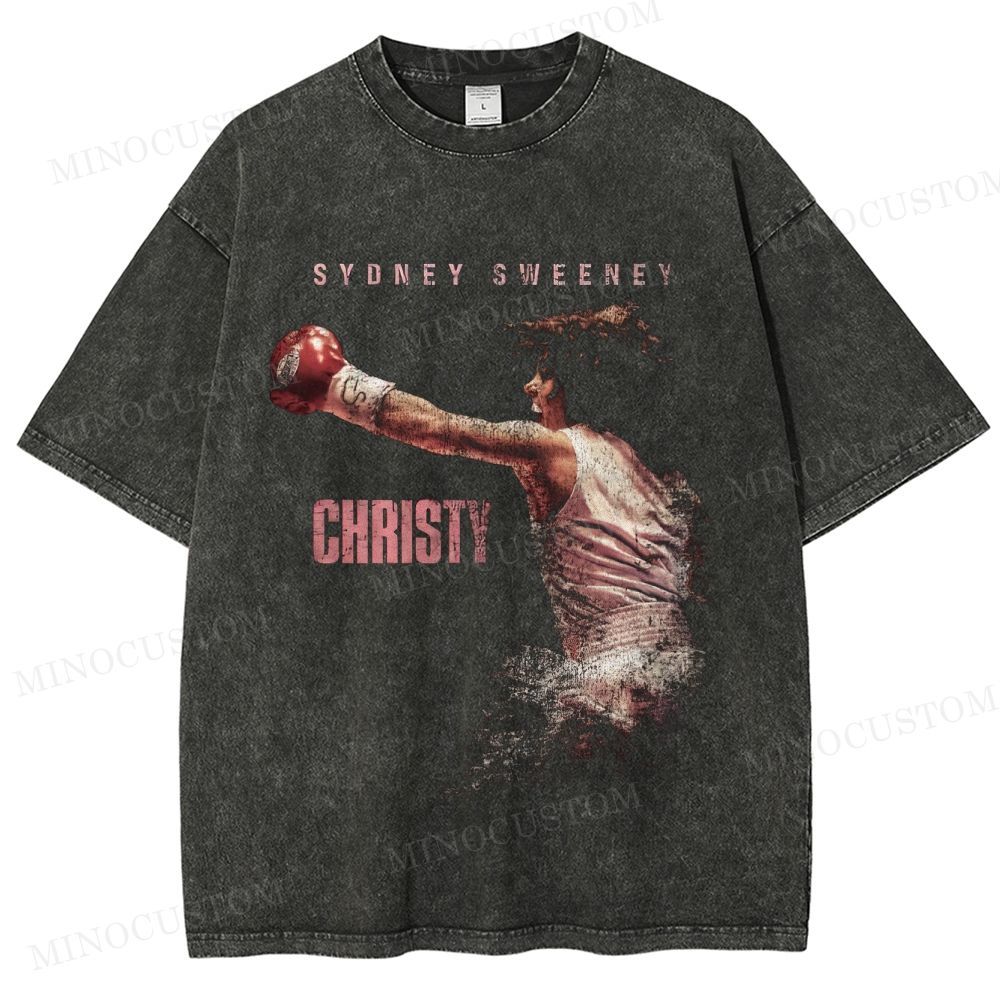 Christy Retro Sports Biopic Graphic Washed Vintage T-Shirt