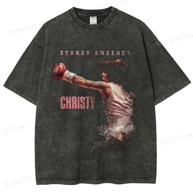 Christy Retro Sports Biopic Graphic Washed Vintage T-Shirt