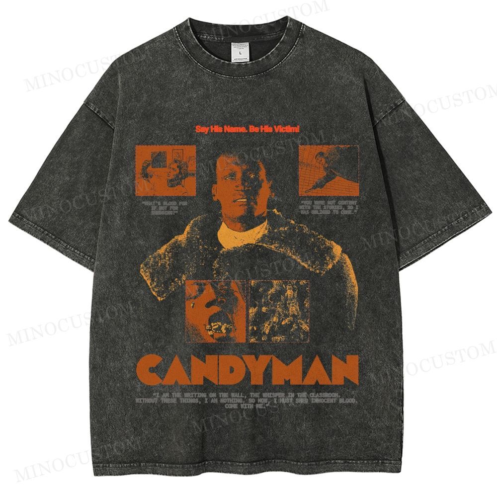 Candyman Retro Horror Thriller Graphic Washed Vintage T-Shirt