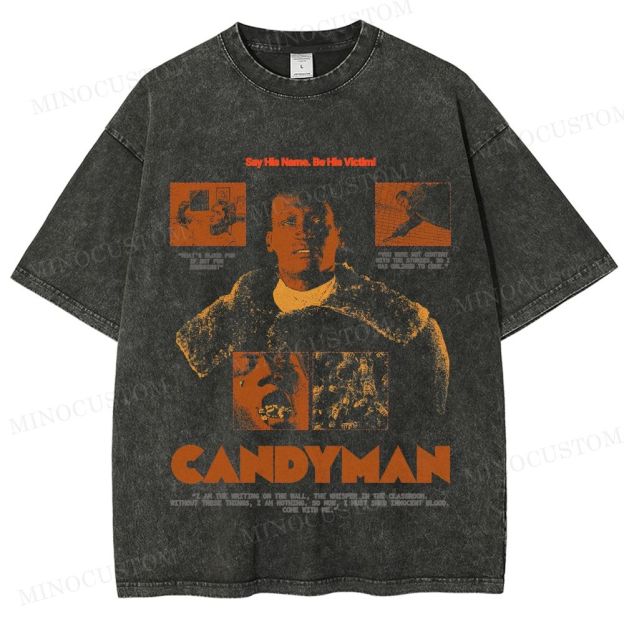 Candyman Retro Horror Thriller Graphic Washed Vintage T-Shirt