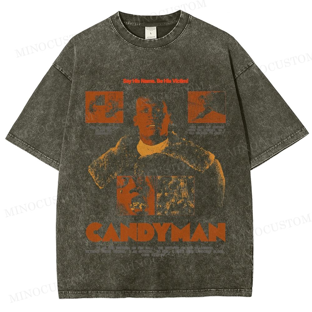 Candyman Retro Horror Thriller Graphic Washed Vintage T-Shirt