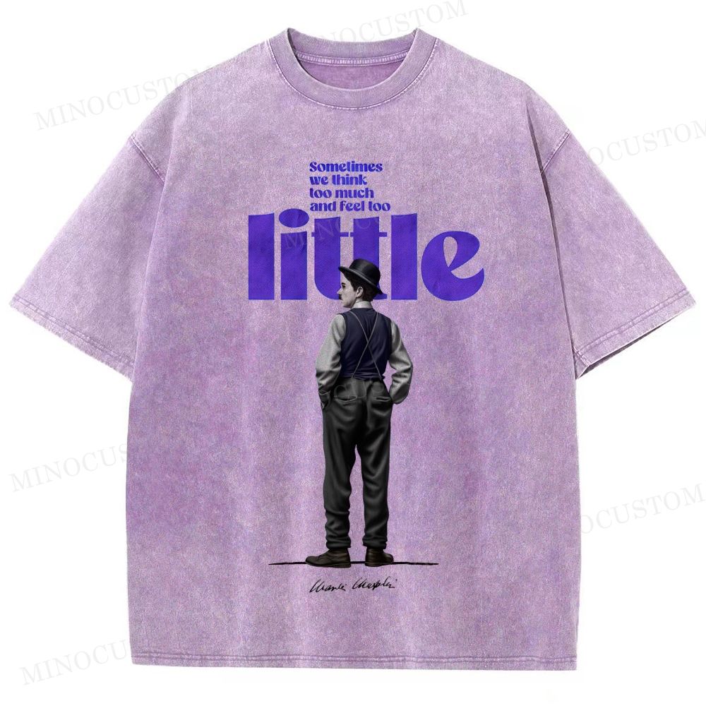Charlie Chaplin Little Tramp Retro Comedy Drama Graphic Washed Vintage T-Shirt