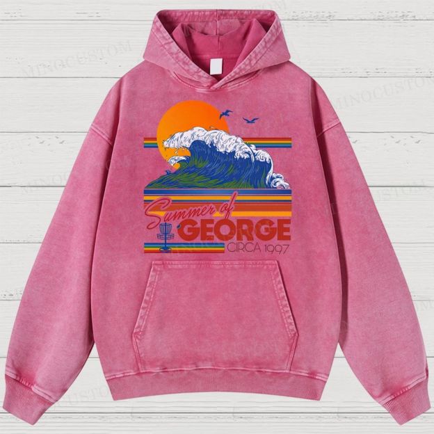 Seinfeld Summer of George Retro Comedy Graphic Washed Vintage Hoodie