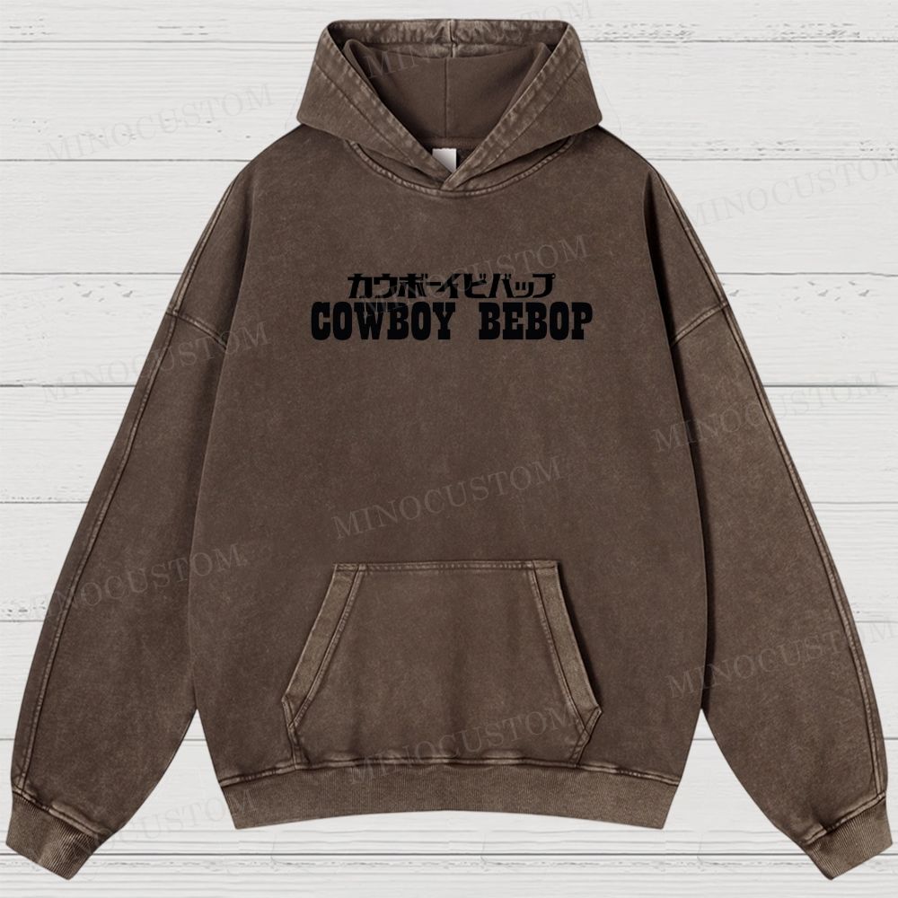 Cowboy Bebop Let’s Jam Retro Anime Sci-Fi Graphic Washed Vintage Hoodie