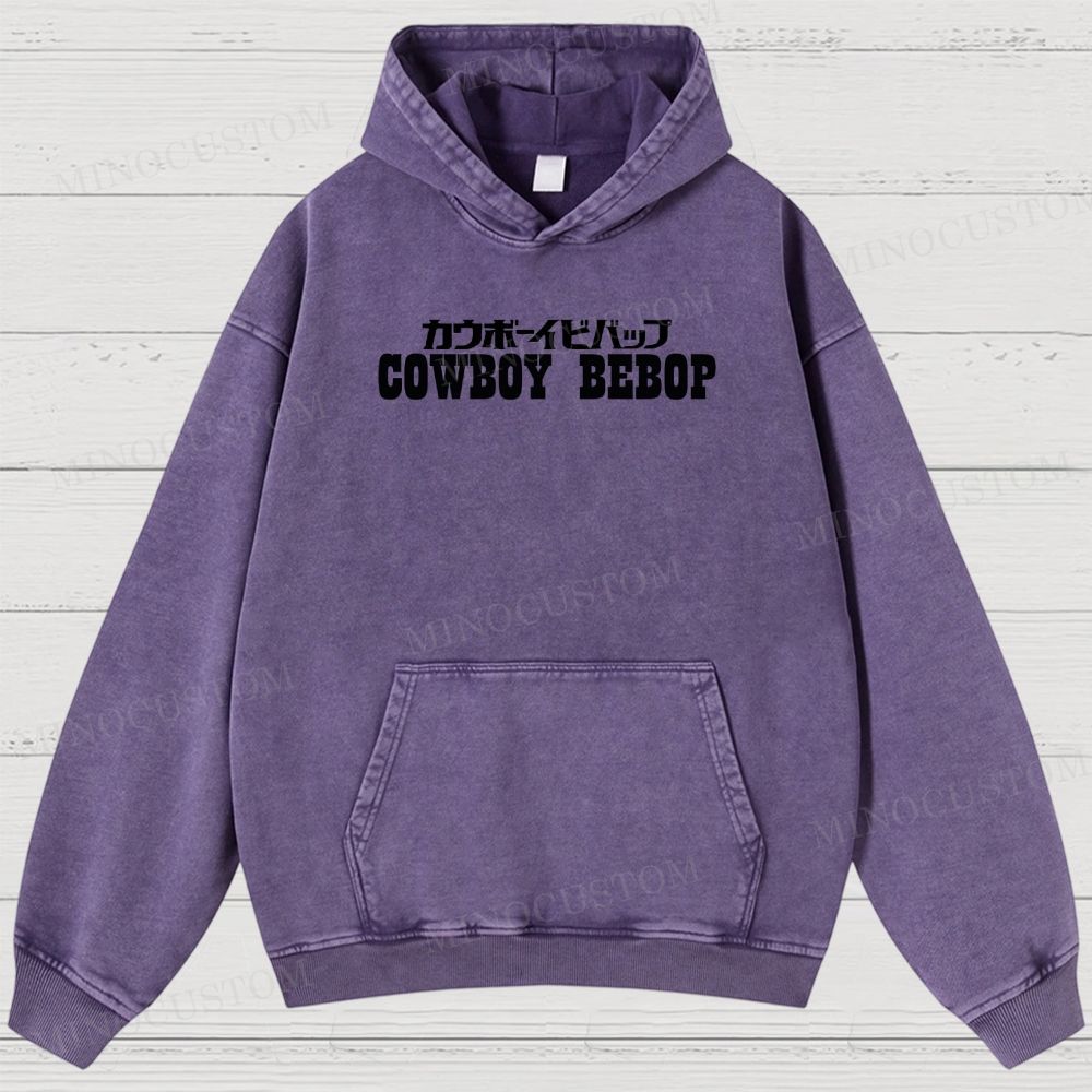 Cowboy Bebop Let’s Jam Retro Anime Sci-Fi Graphic Washed Vintage Hoodie