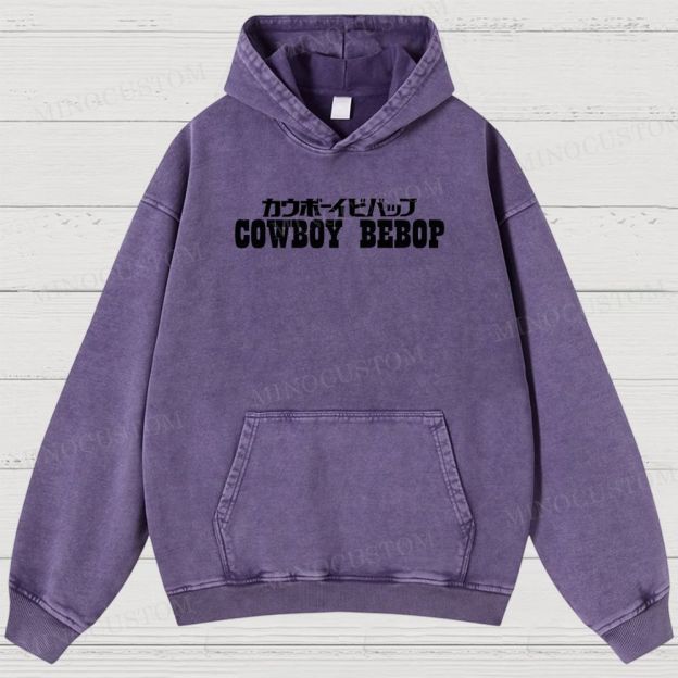 Cowboy Bebop Let’s Jam Retro Anime Sci-Fi Graphic Washed Vintage Hoodie