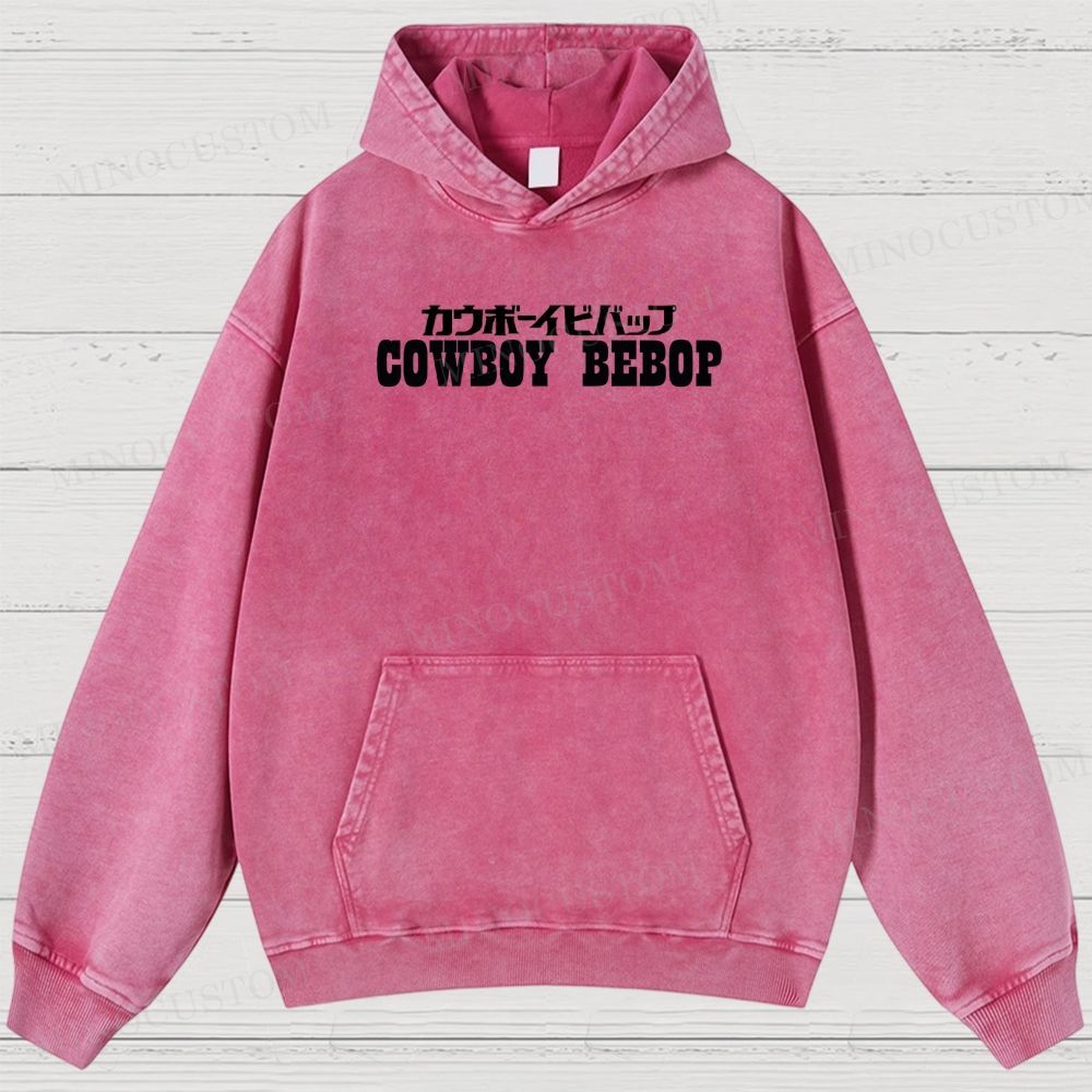 Cowboy Bebop Let’s Jam Retro Anime Sci-Fi Graphic Washed Vintage Hoodie
