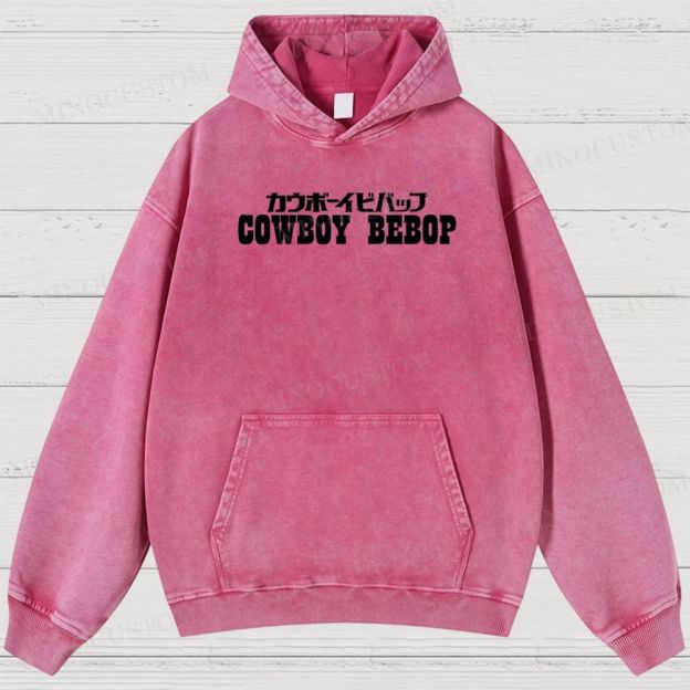 Cowboy Bebop Let’s Jam Retro Anime Sci-Fi Graphic Washed Vintage Hoodie