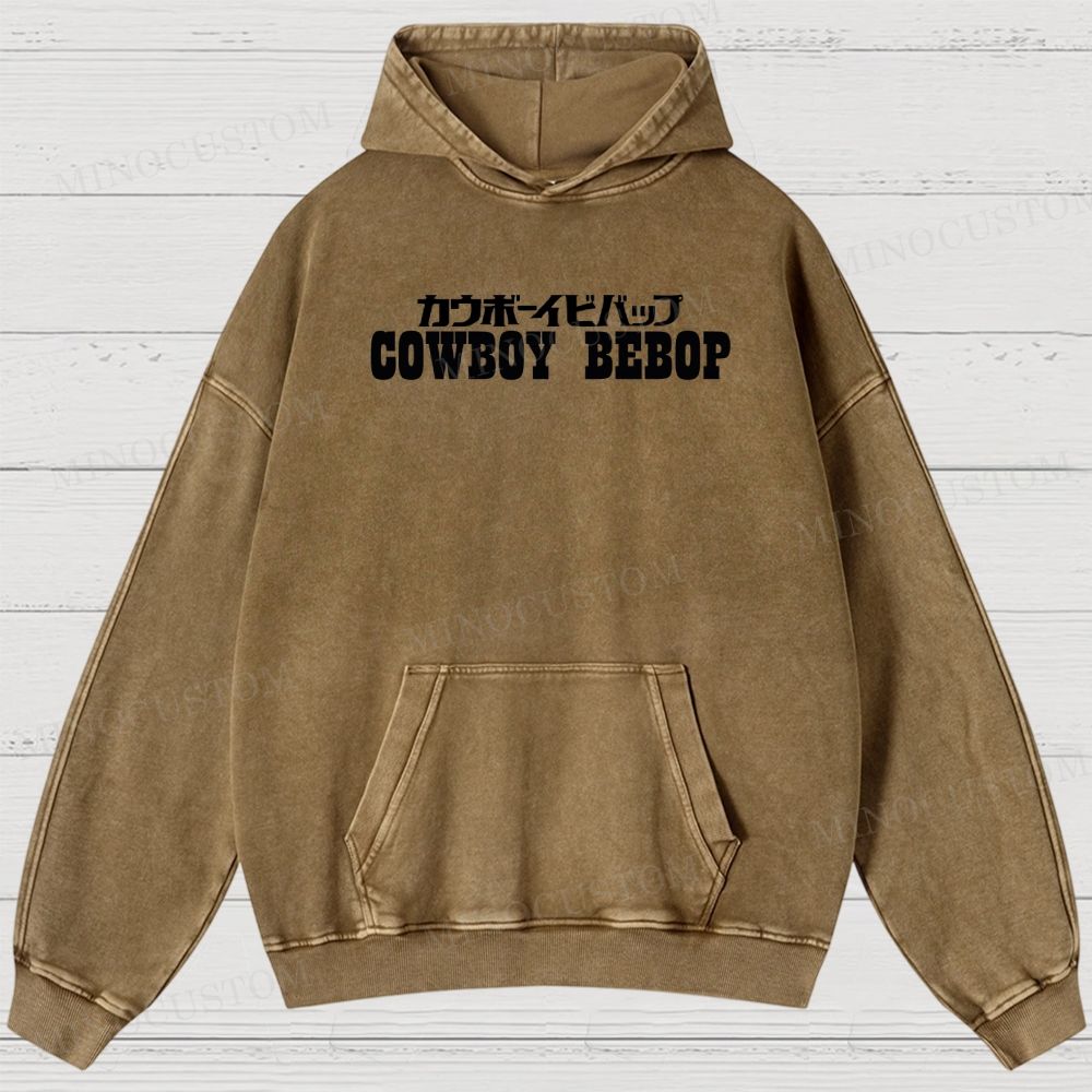 Cowboy Bebop Let’s Jam Retro Anime Sci-Fi Graphic Washed Vintage Hoodie