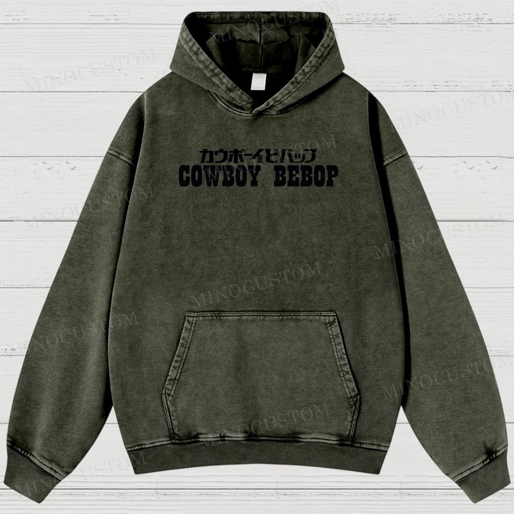 Cowboy Bebop Let’s Jam Retro Anime Sci-Fi Graphic Washed Vintage Hoodie