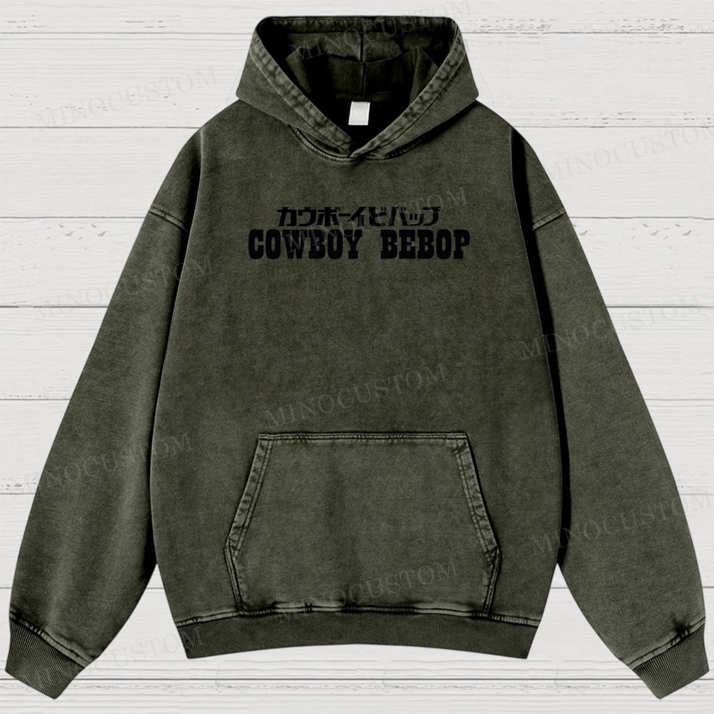 Cowboy Bebop Let’s Jam Retro Anime Sci-Fi Graphic Washed Vintage Hoodie