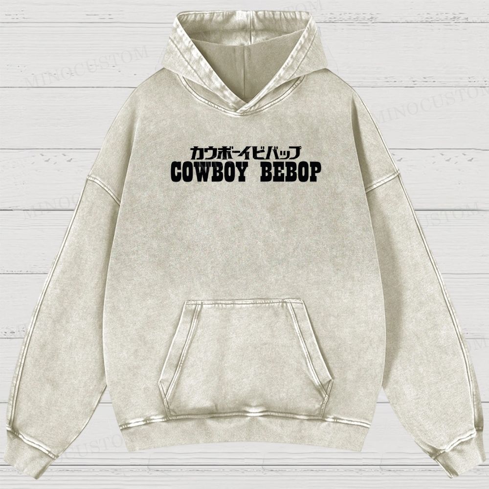 Cowboy Bebop Let’s Jam Retro Anime Sci-Fi Graphic Washed Vintage Hoodie