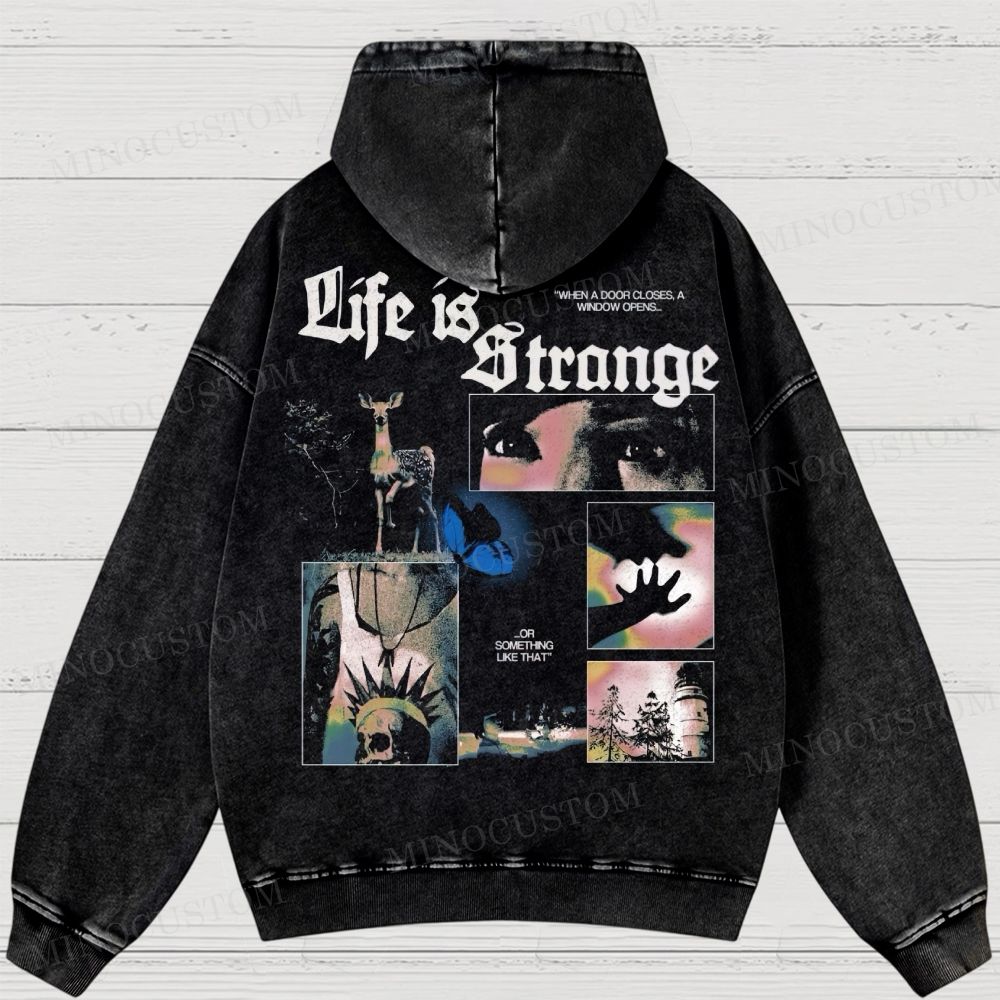 Butterfly Effect Graphic Washed Hoodies