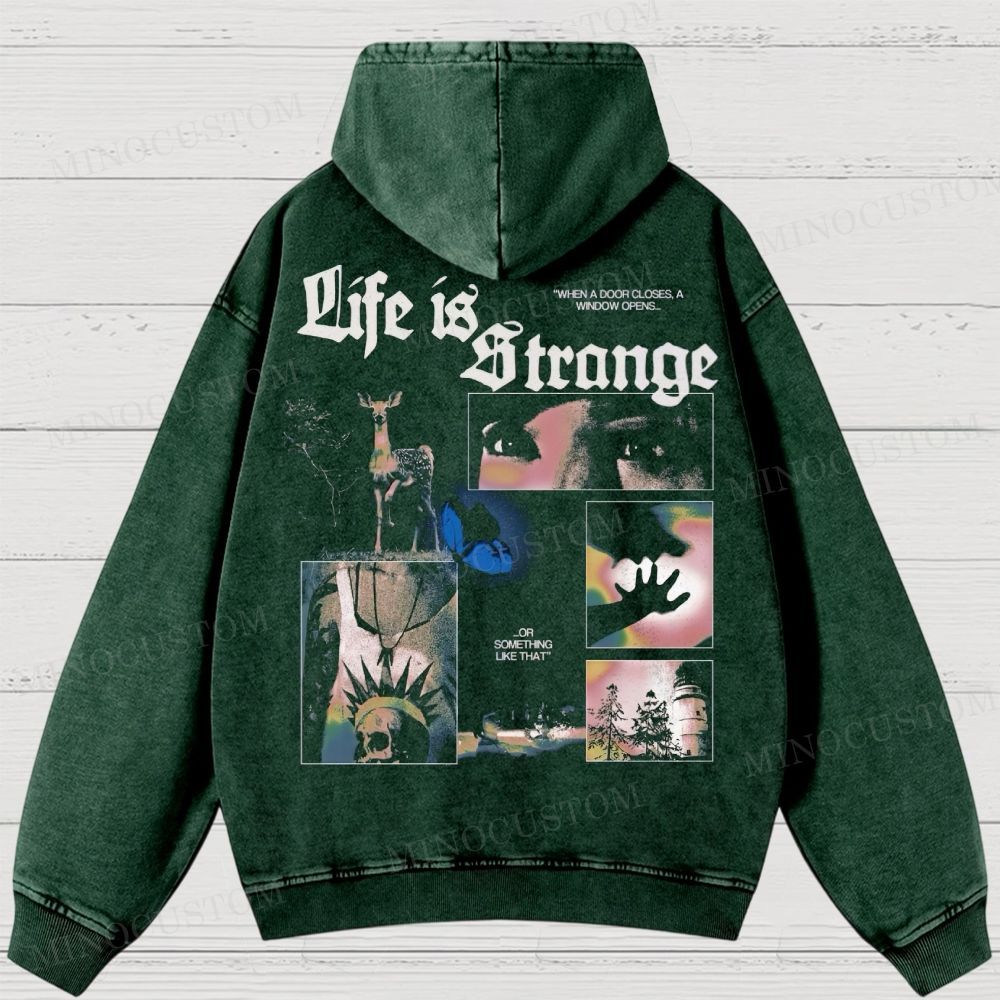 Butterfly Effect Graphic Washed Hoodies
