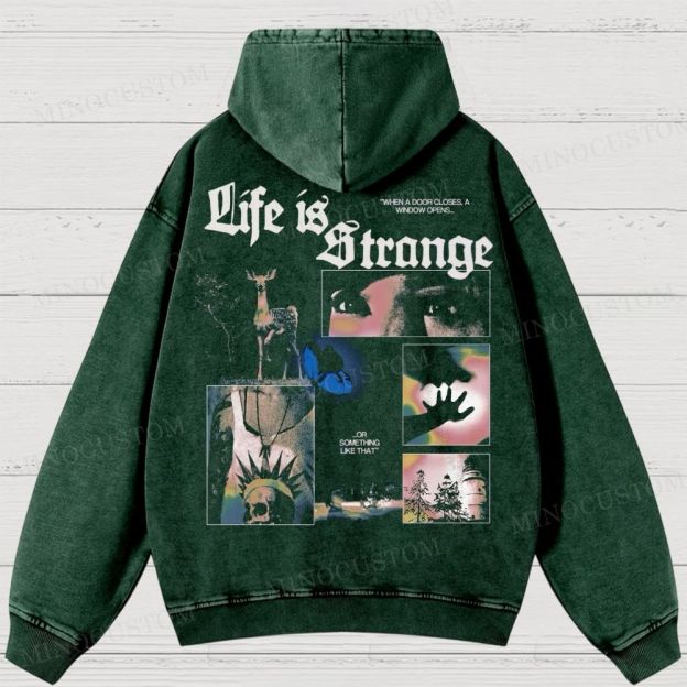 Butterfly Effect Graphic Washed Hoodies