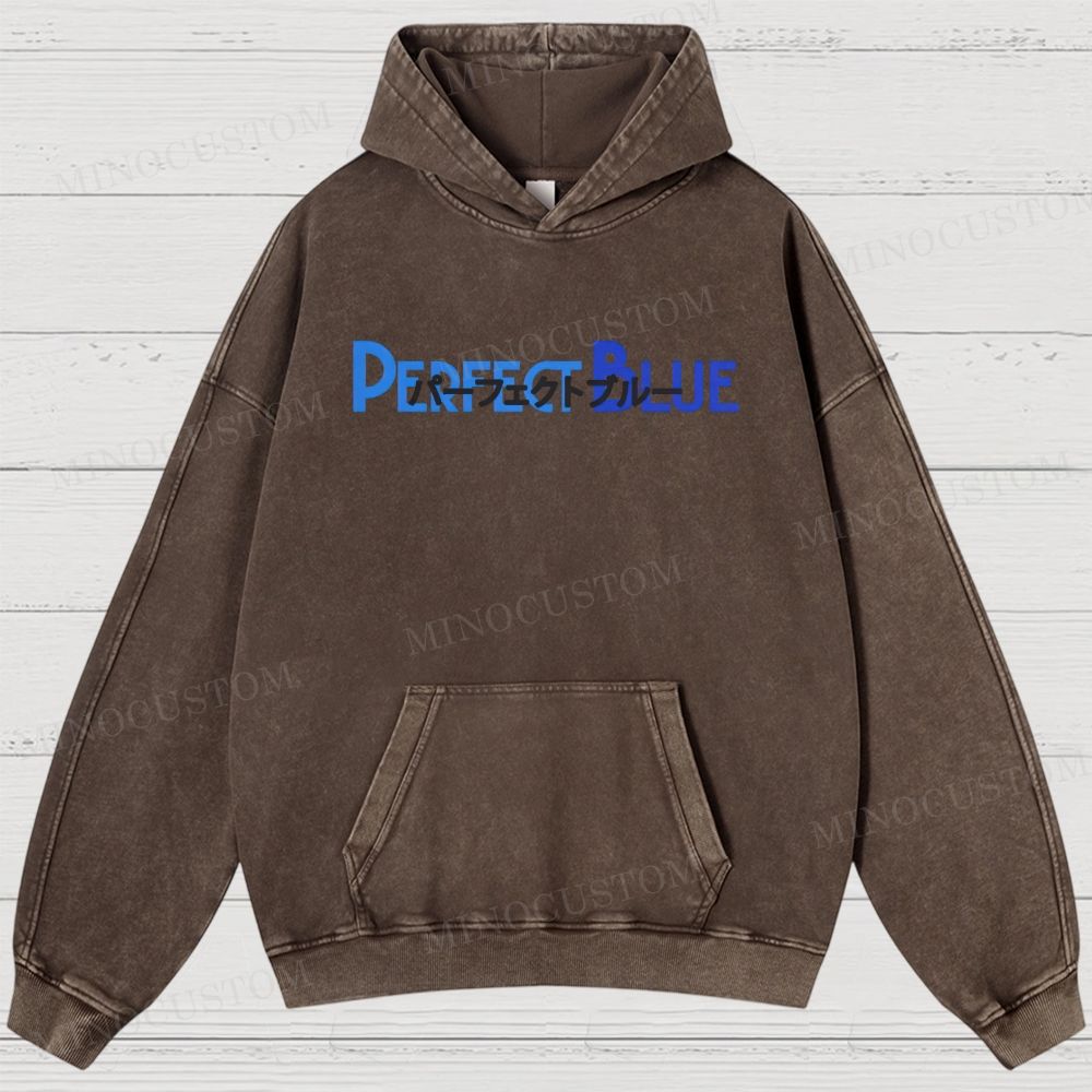 Perfect Blue Retro Psychological Thriller Anime Graphic Washed Vintage Hoodie