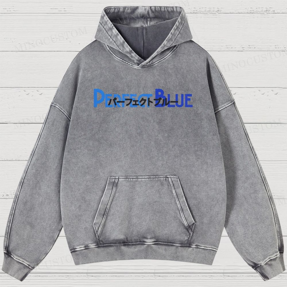 Perfect Blue Retro Psychological Thriller Anime Graphic Washed Vintage Hoodie