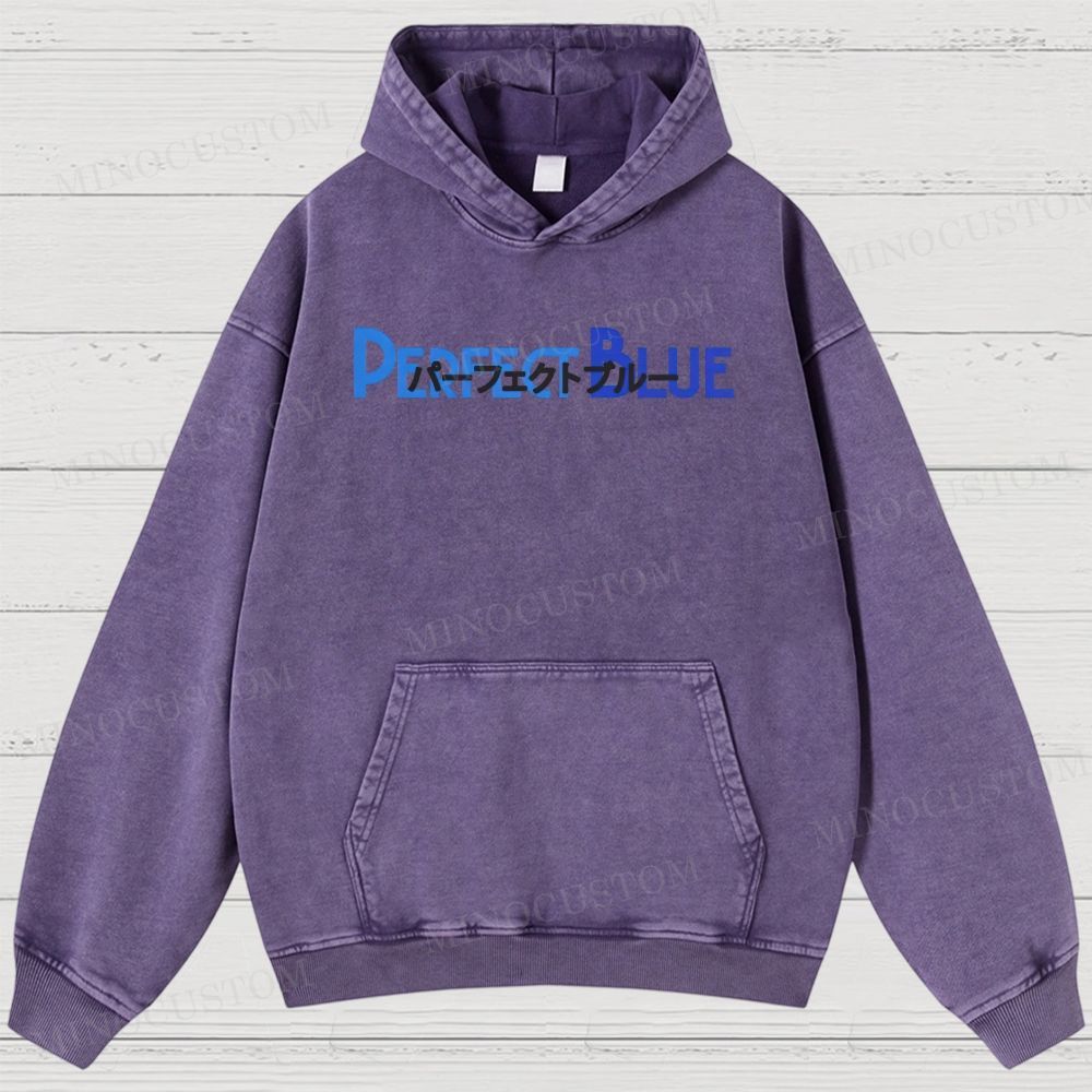 Perfect Blue Retro Psychological Thriller Anime Graphic Washed Vintage Hoodie