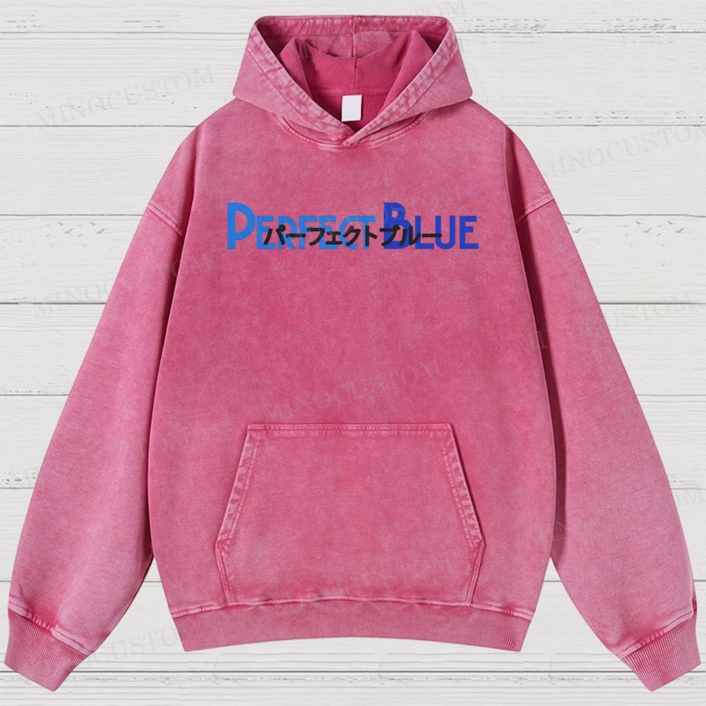 Perfect Blue Retro Psychological Thriller Anime Graphic Washed Vintage Hoodie