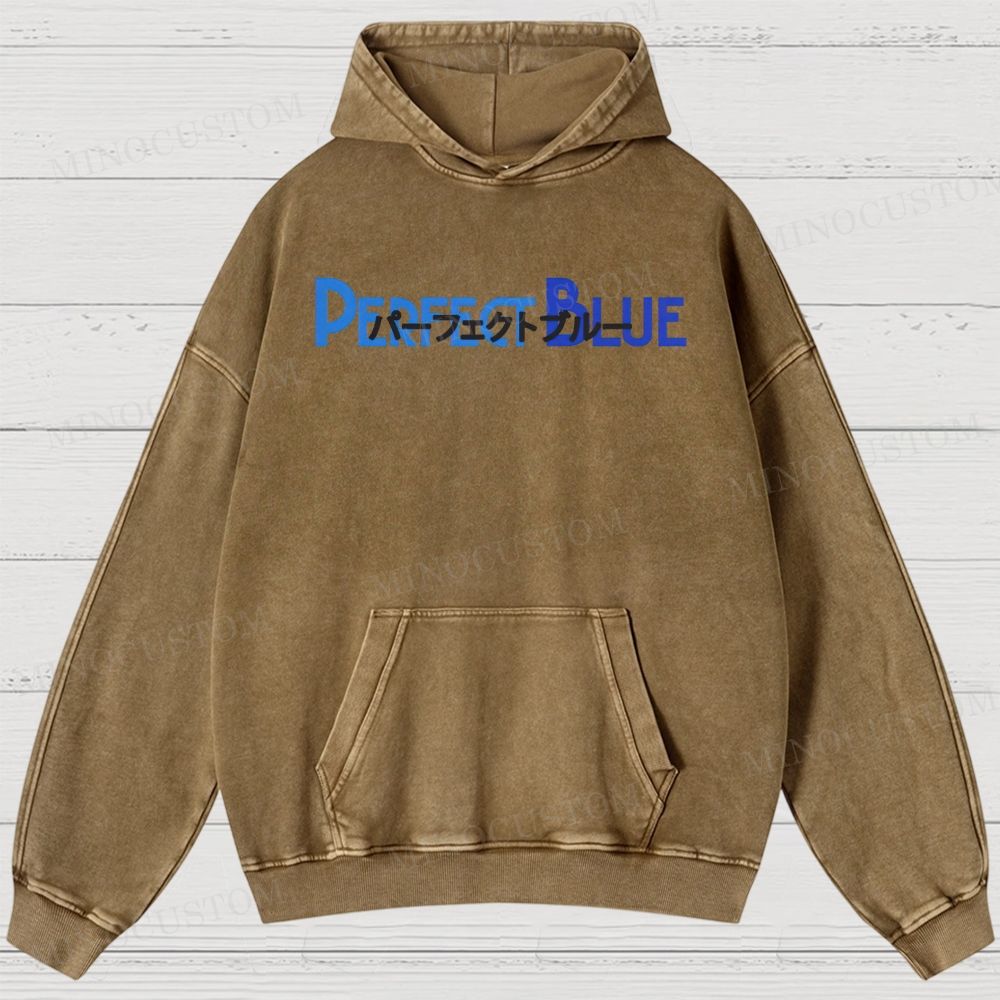 Perfect Blue Retro Psychological Thriller Anime Graphic Washed Vintage Hoodie