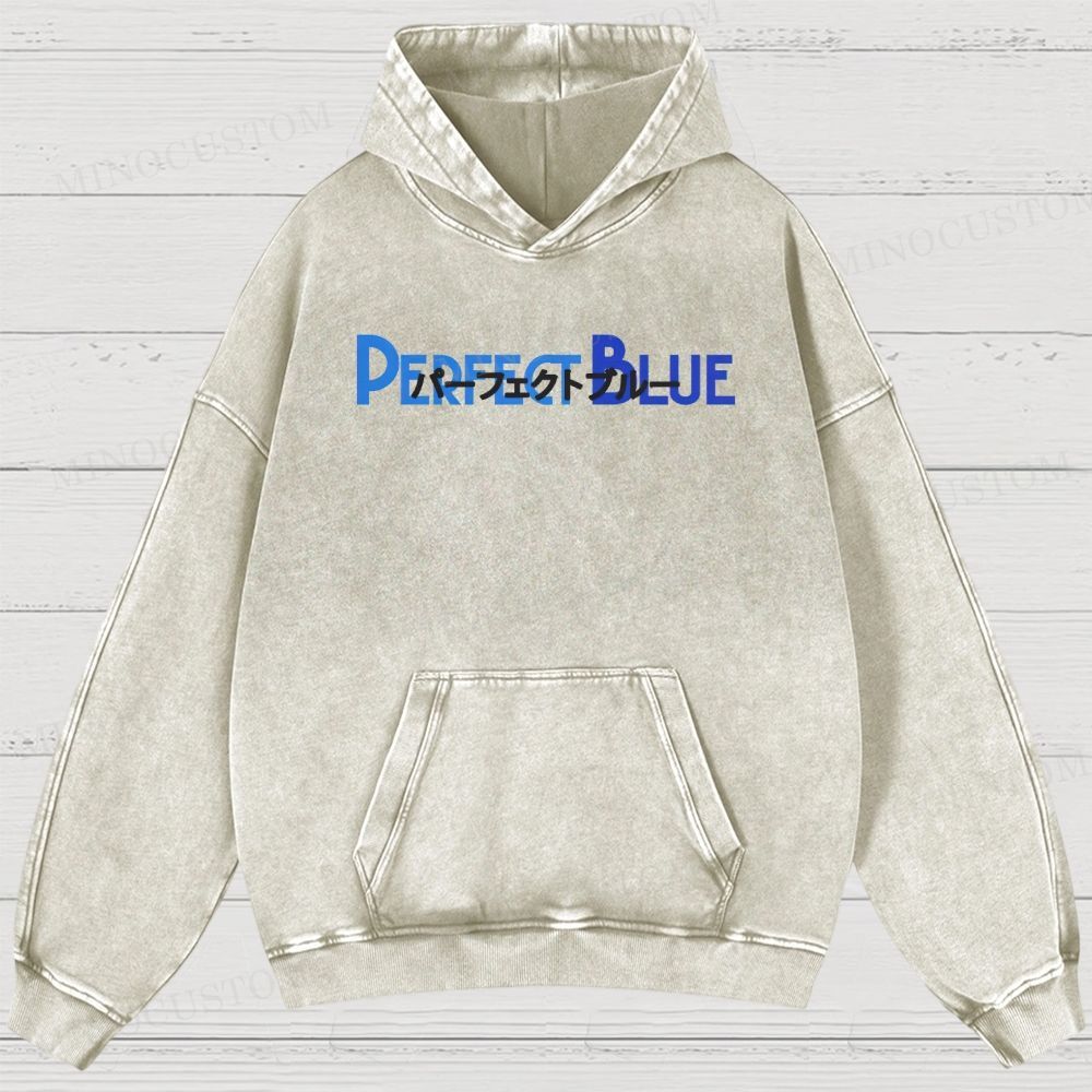 Perfect Blue Retro Psychological Thriller Anime Graphic Washed Vintage Hoodie