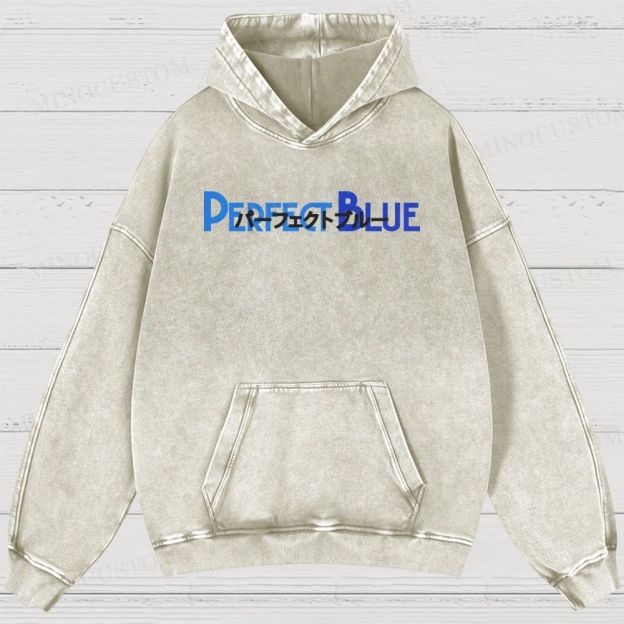 Perfect Blue Retro Psychological Thriller Anime Graphic Washed Vintage Hoodie