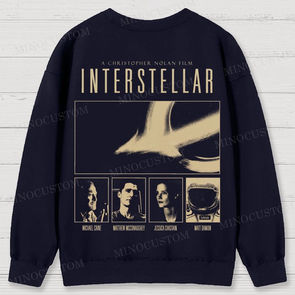 Interstellar Retro Sci-Fi Adventure Graphic  Vintage Sweatshirt