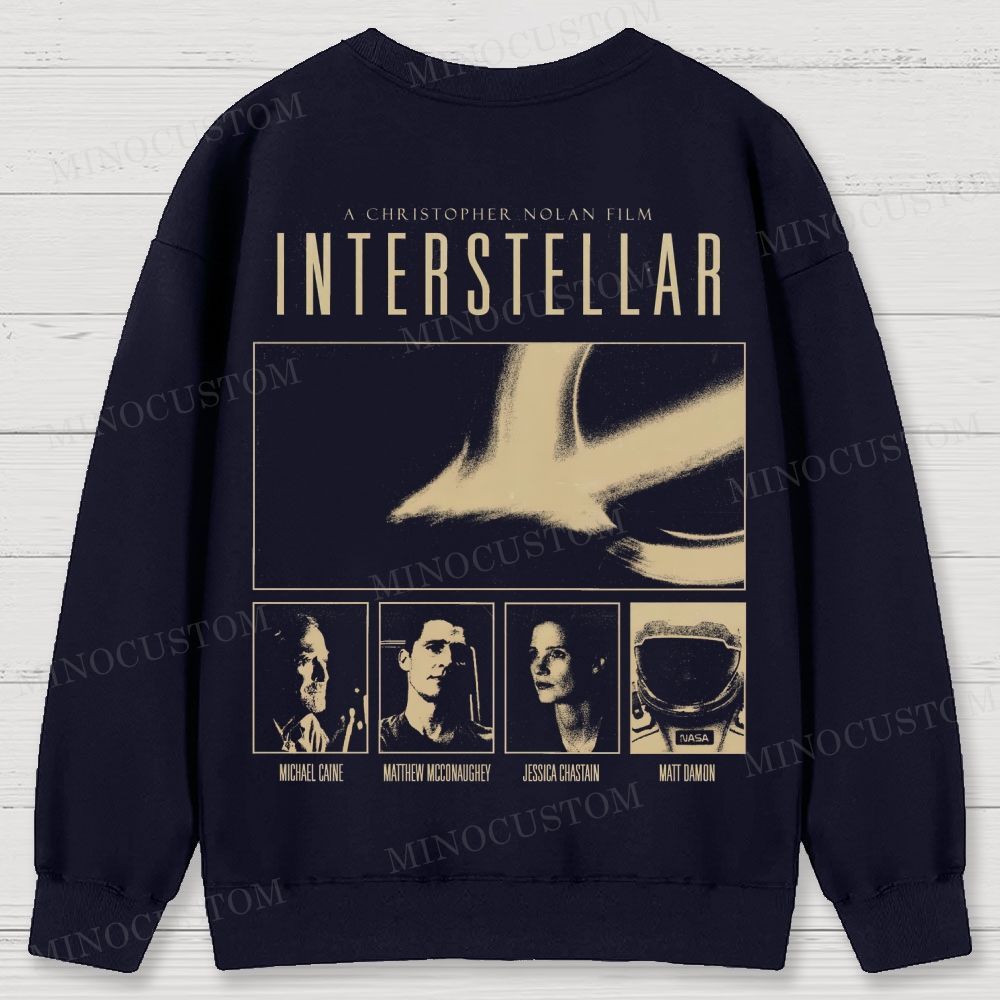 Interstellar Retro Sci-Fi Adventure Graphic  Vintage Sweatshirt
